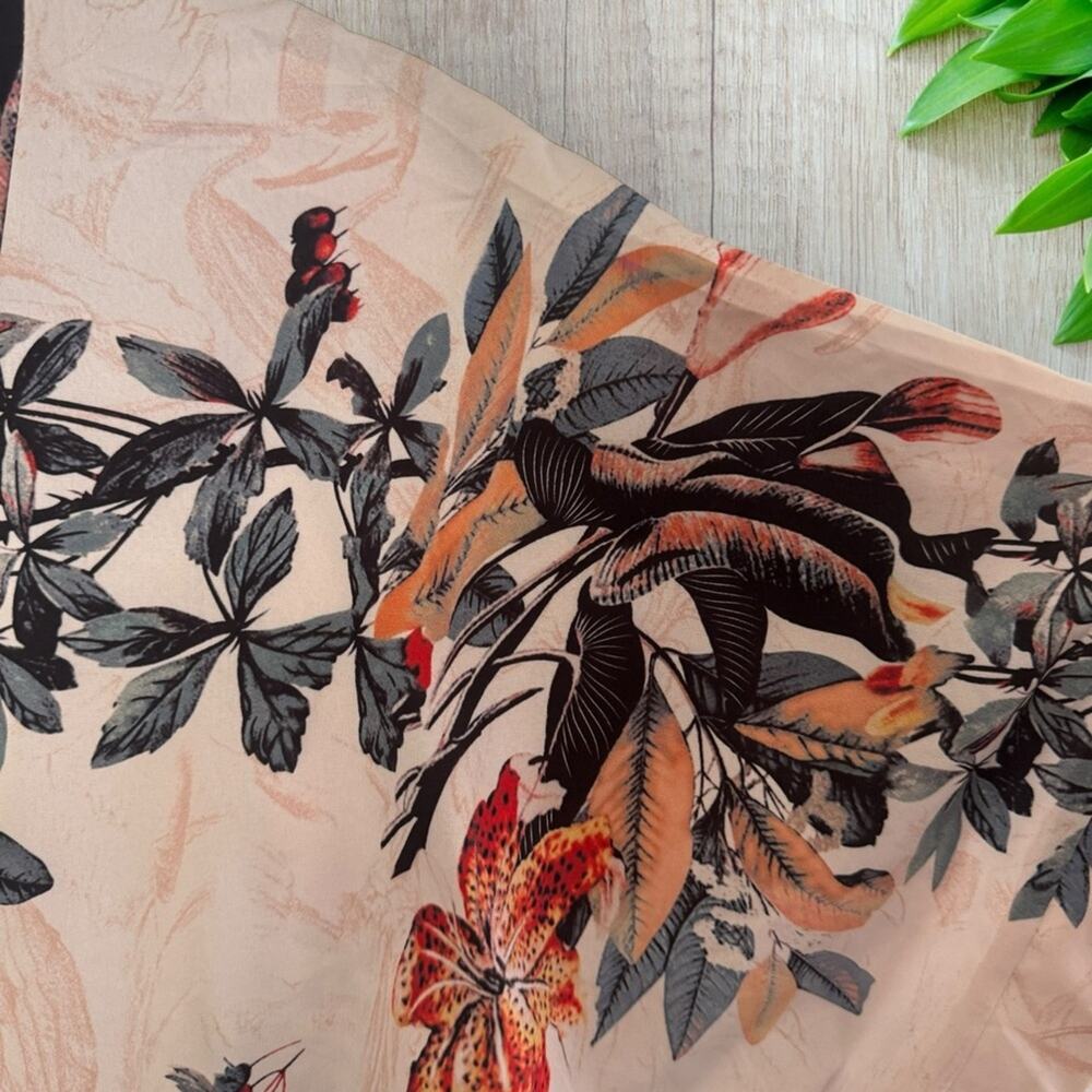 Kimono tropical print button up dress or coverup - Picture 4 of 6